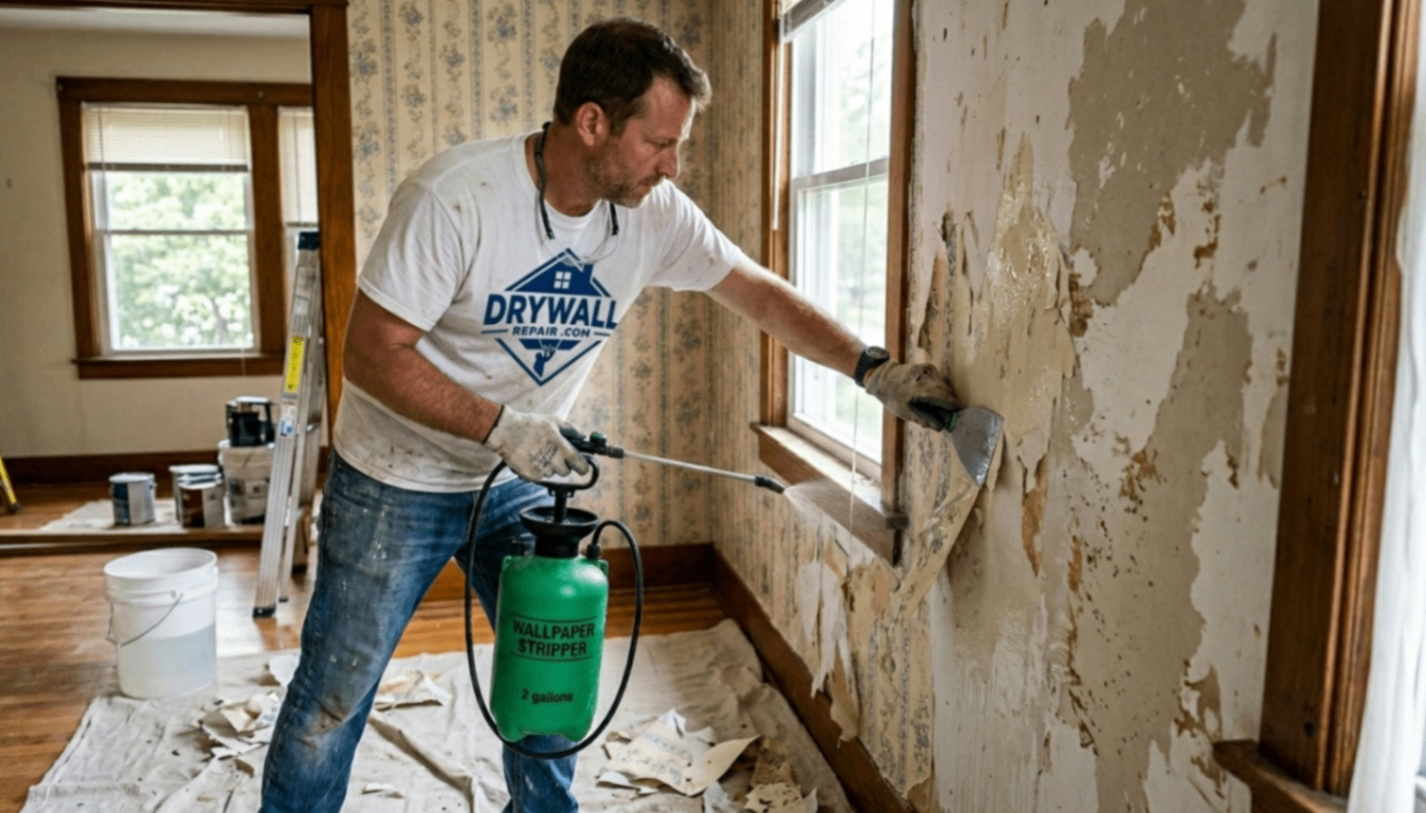 Professional wallpaper removal and wall restoration